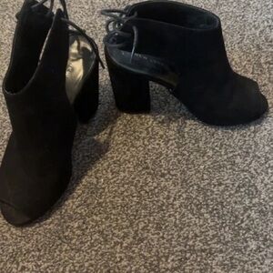 New Look Black Open-Toe Heeled Boots